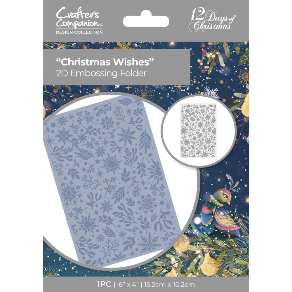 Crafter's Companion Christmas Wishes 2D Embossing Folder tdc-ef4-chwi