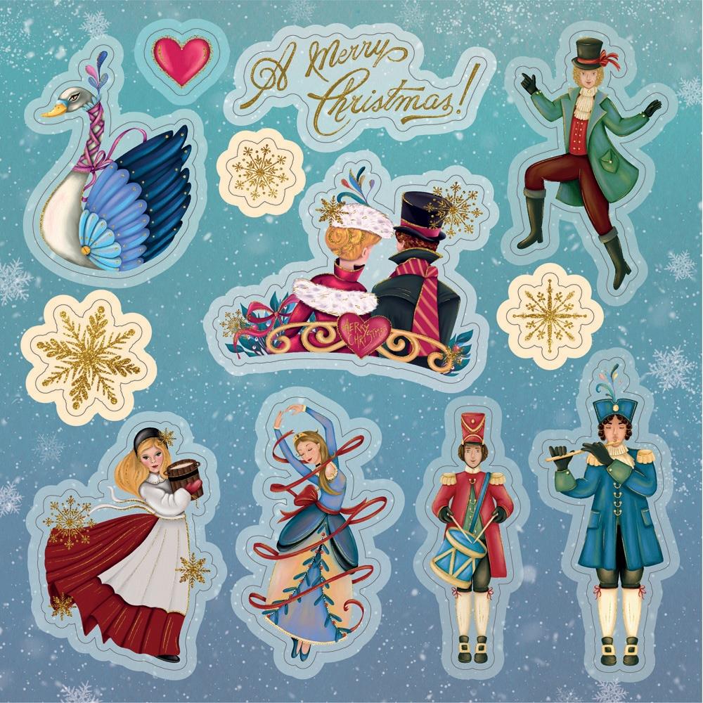 Crafter's Companion Twelve Days Of Christmas 8 x 8 Topper Pad tdc-qtop8 Swan, Lord, Maid, Lady, Piper, and Drummer