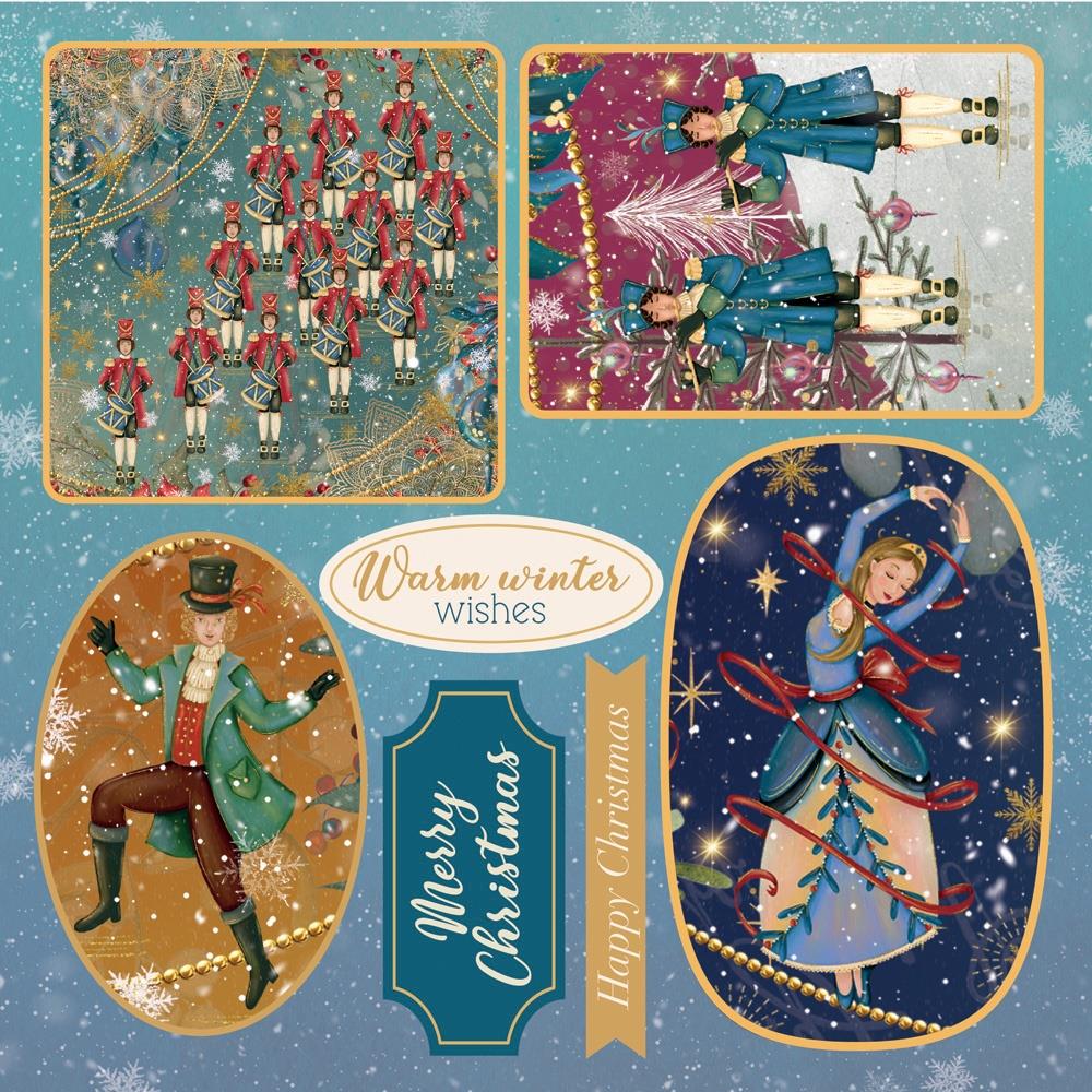Crafter's Companion Twelve Days Of Christmas 8 x 8 Topper Pad tdc-qtop8 Drummers Drumming, Pipers Piping, Lord Leaping, and Lady Dancing