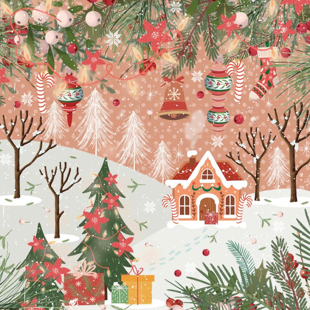 Crafter's Companion Christmas Cheer 12 x 12 Paper Pad cc-pad12-chch Detailed Product View Country Holiday Scene