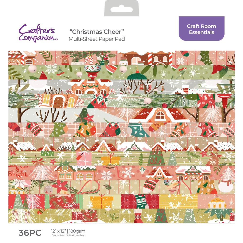 Crafter's Companion Christmas Cheer 12 x 12 Paper Pad cc-pad12-chch