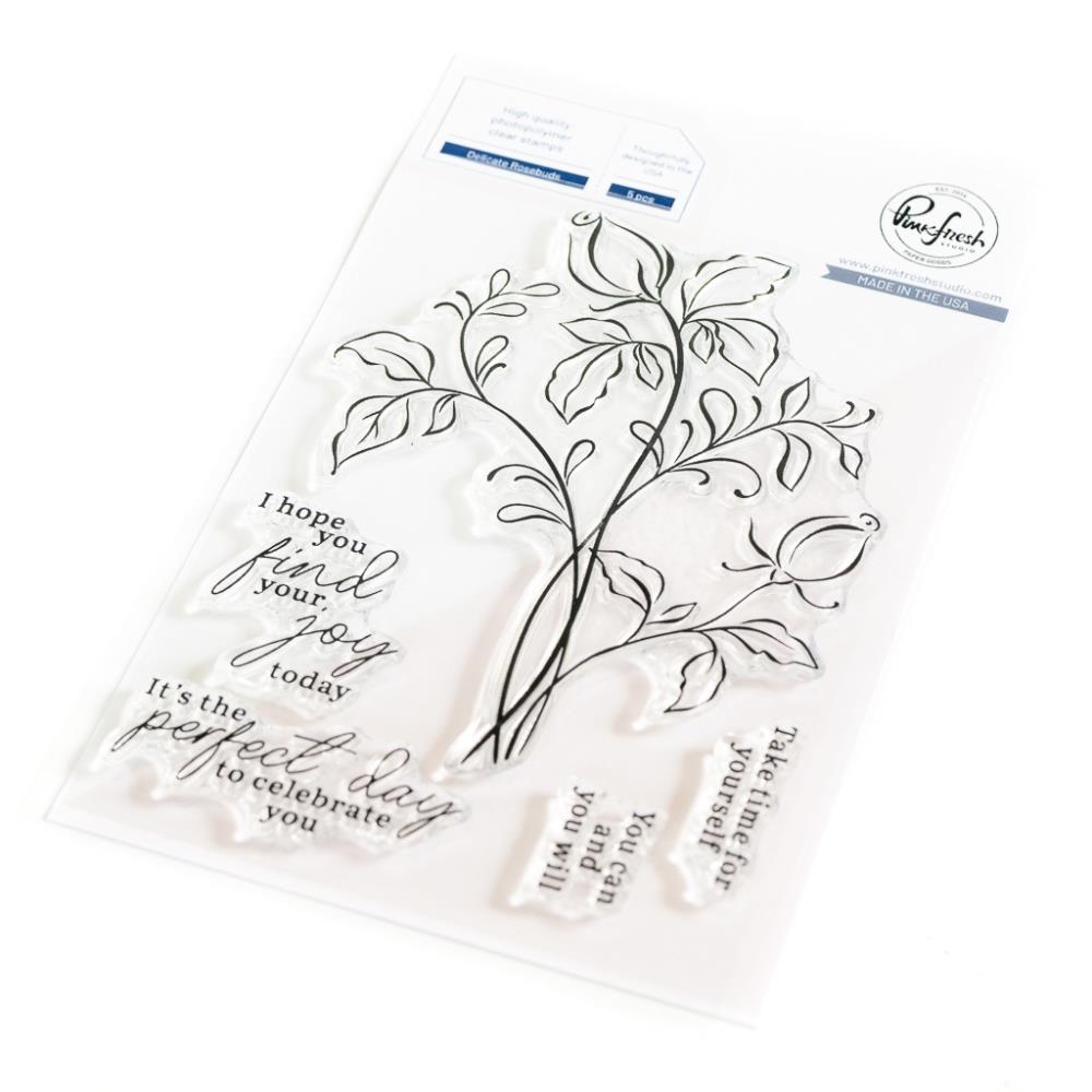 Pinkfresh Studio Delicate Rosebuds Clear Stamp Set Pinkfresh Studio Delicate Rosebuds Clear Stamp Set