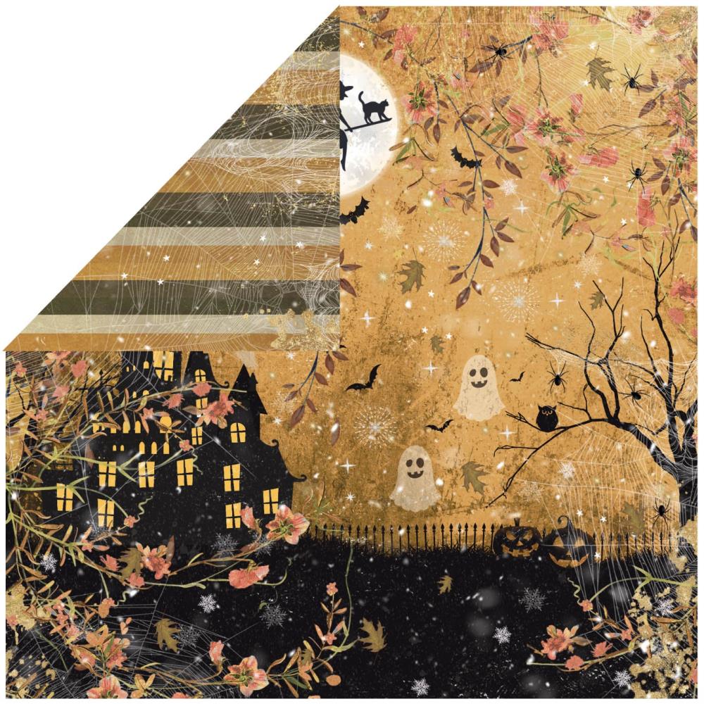 Crafter's Companion All Hallows Eve 6 x 6 Paper Pad des-ahe-pad6 Haunted House Scene