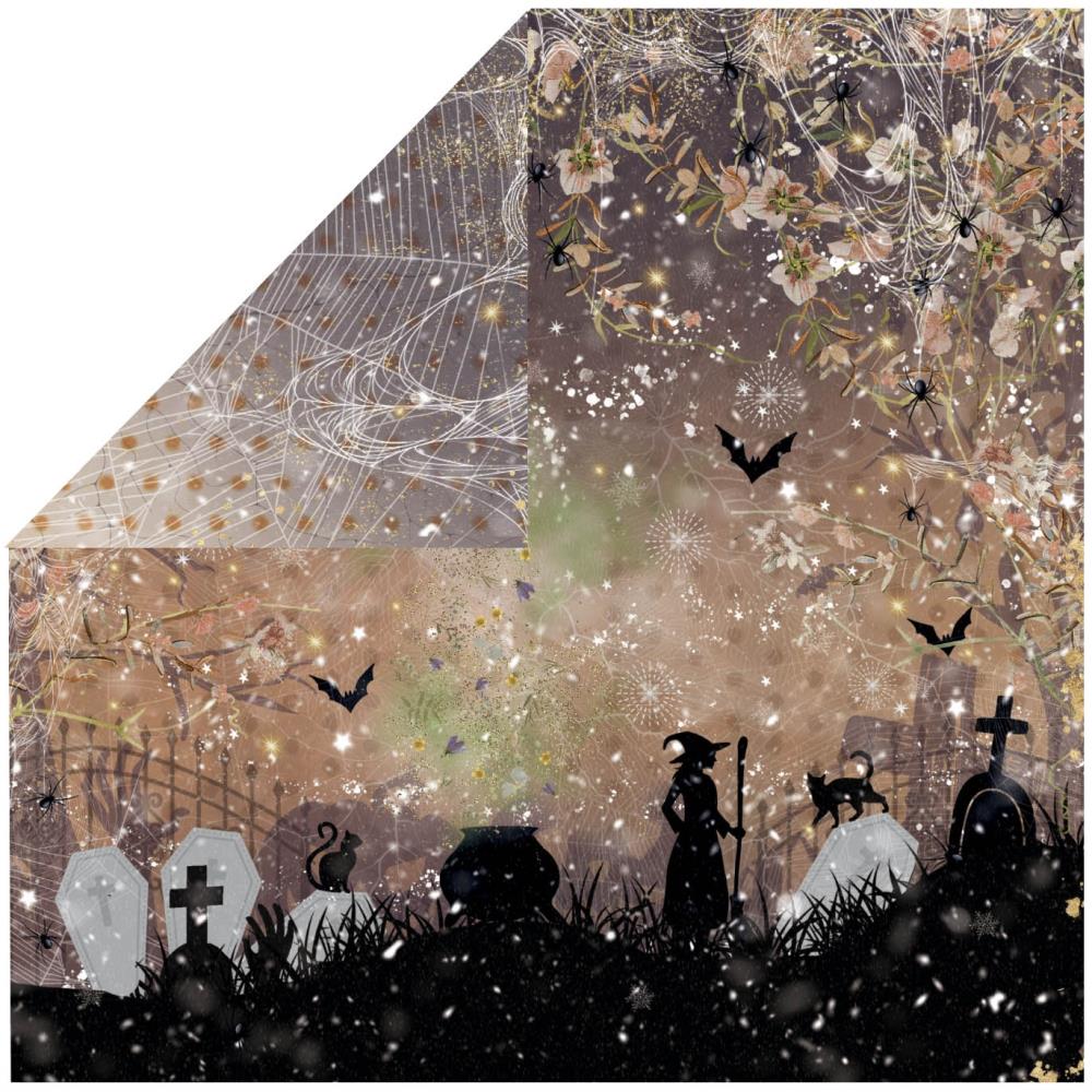 Crafter's Companion All Hallows Eve 6 x 6 Paper Pad des-ahe-pad6 Graveyard Witch Scene