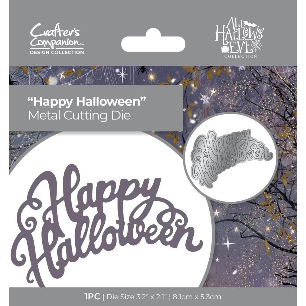 Crafter's Companion Happy Halloween Sentiment Die des-ahe-md-haha