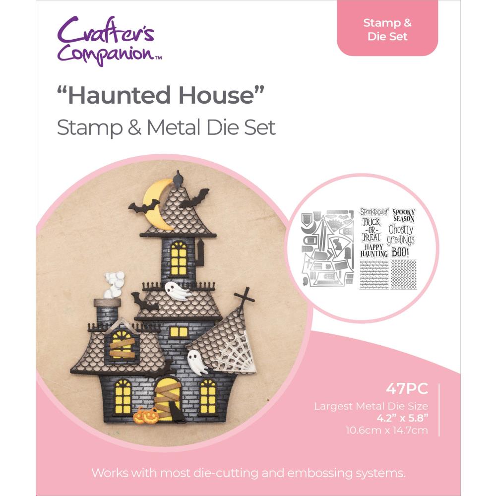 Crafter's Companion - Gemini - Clear Acrylic Stamp and Die Set - Haunted House