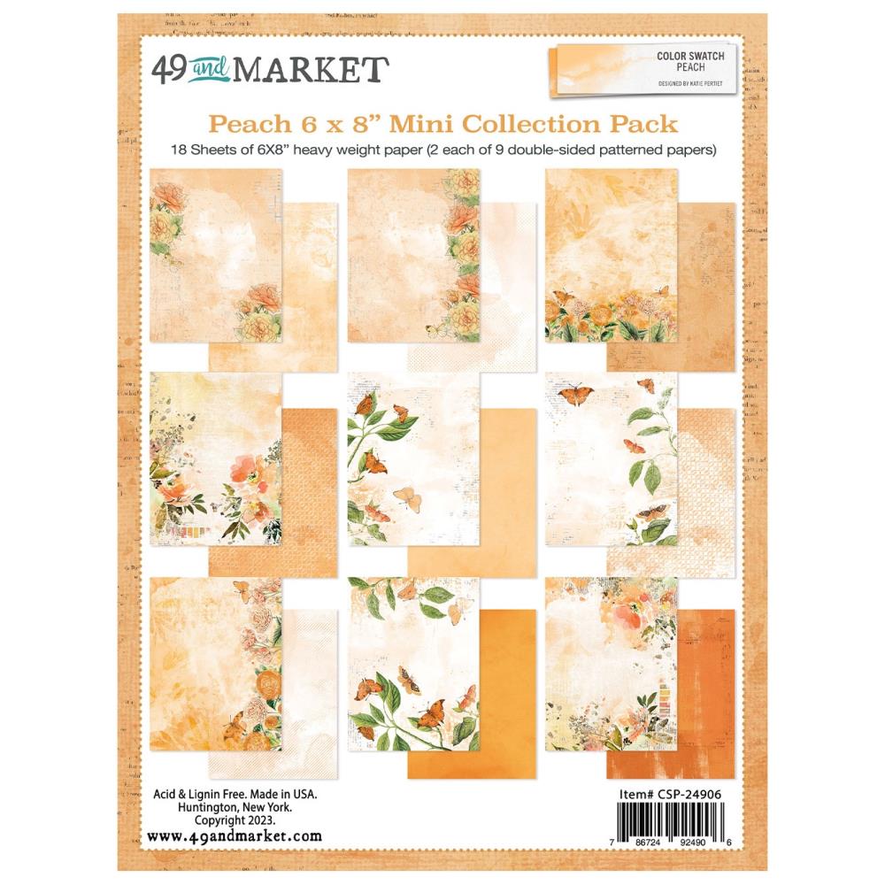 49 and Market Color Swatch Peach 6x8 inch Mini Paper Pack csp-24906