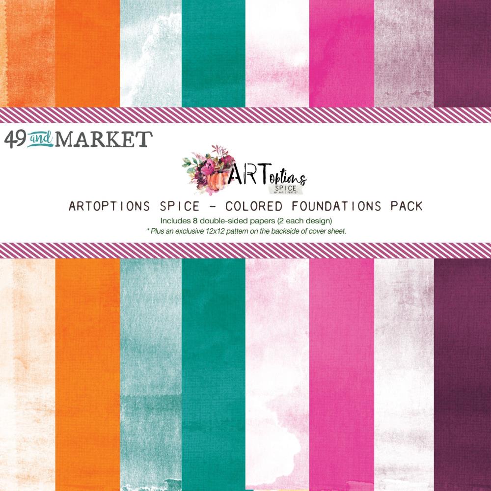 49 and Market Art Options Spice Colored Foundation 12 x 12 Paper Pack aos-25149