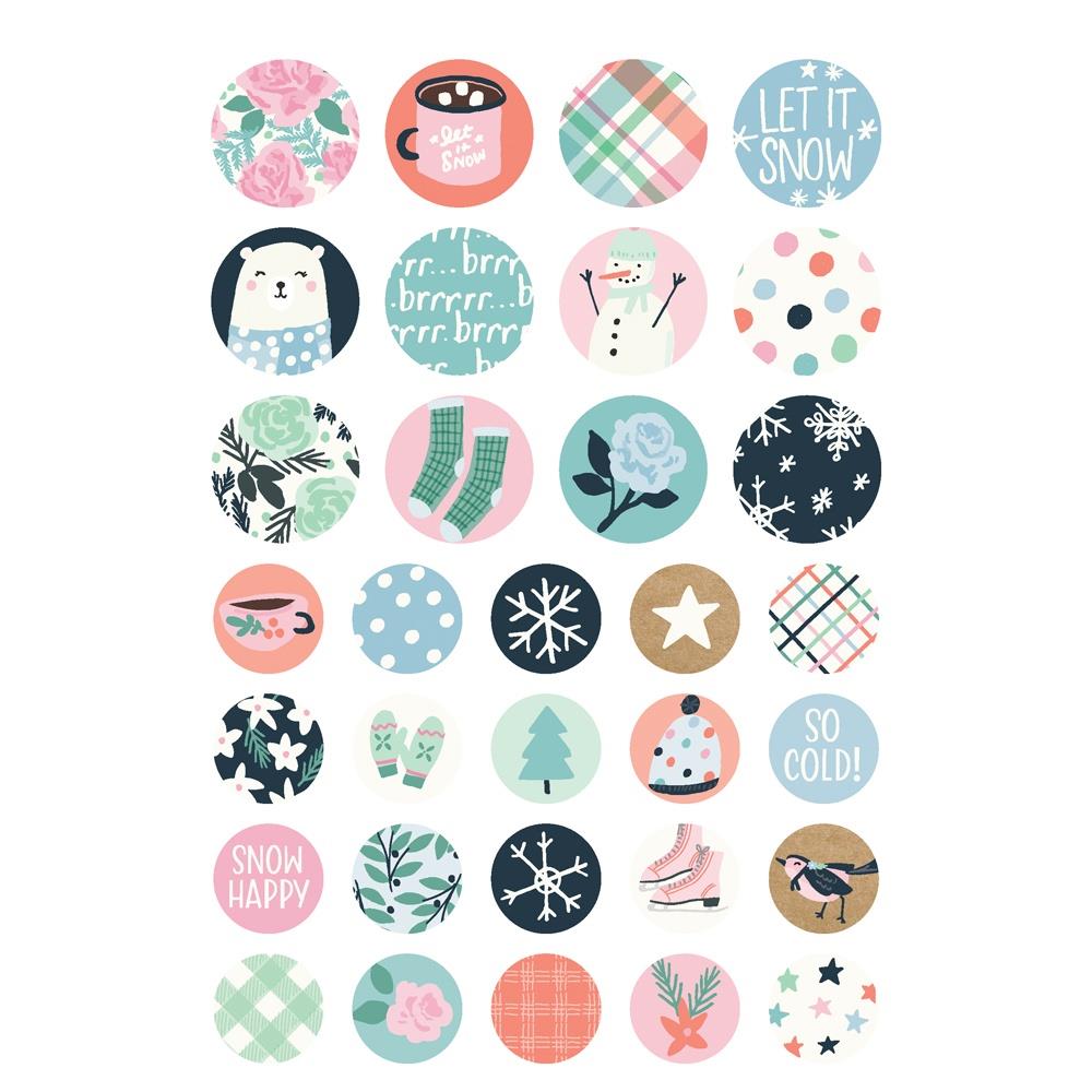 Simple Stories Winter Wonder Sticker Book 21223 Circular Designs