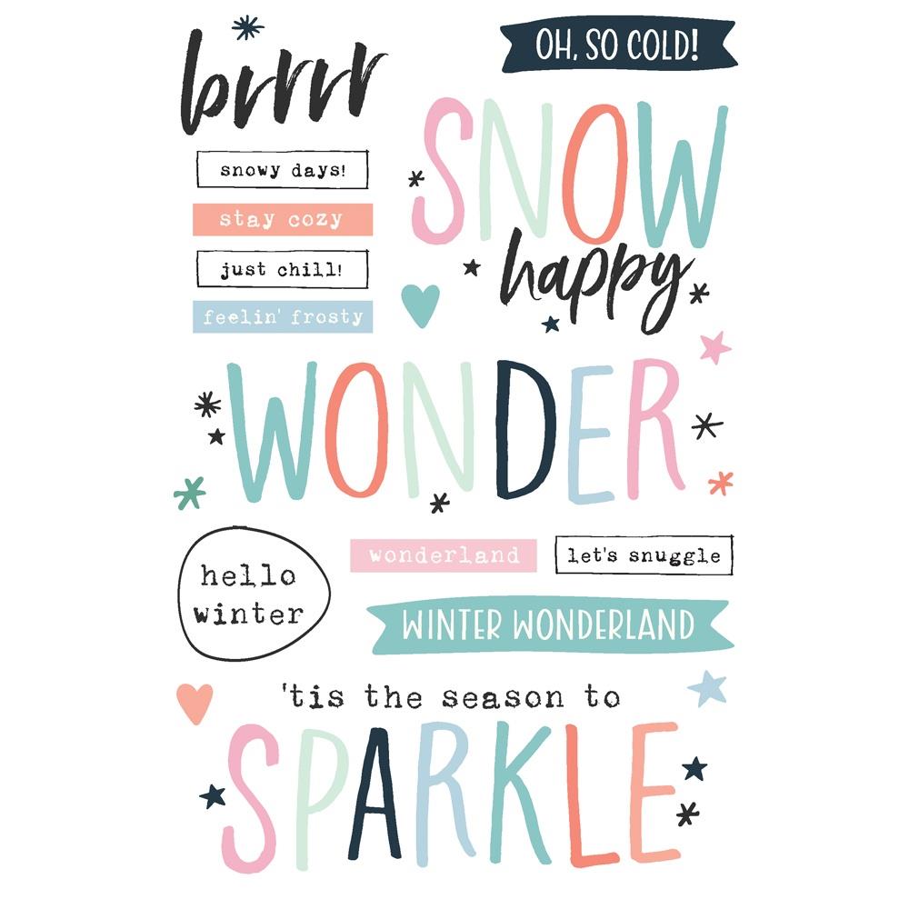 Simple Stories Winter Wonder Sticker Book 21223 Season Sparkle Sentiments