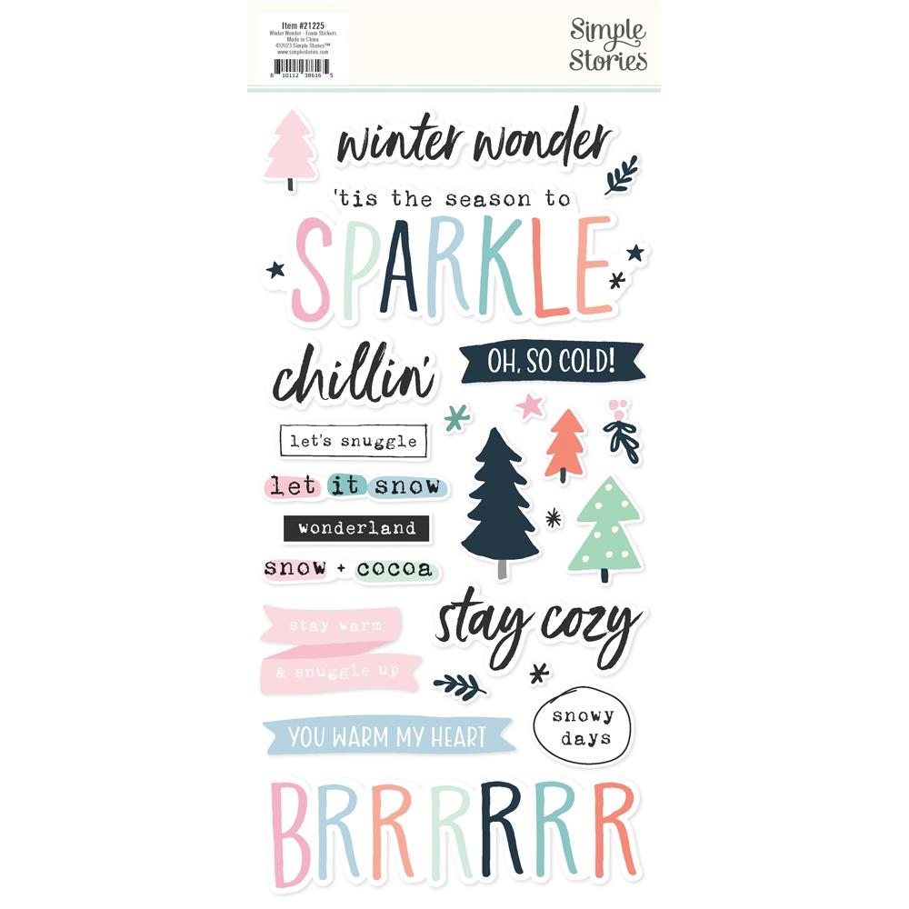 Simple Stories Winter Wonder Foam Stickers 21225 Back Of Product Packaging