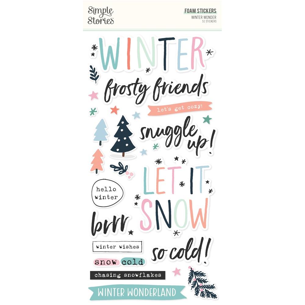 Simple Stories Winter Wonder Foam Stickers 21225