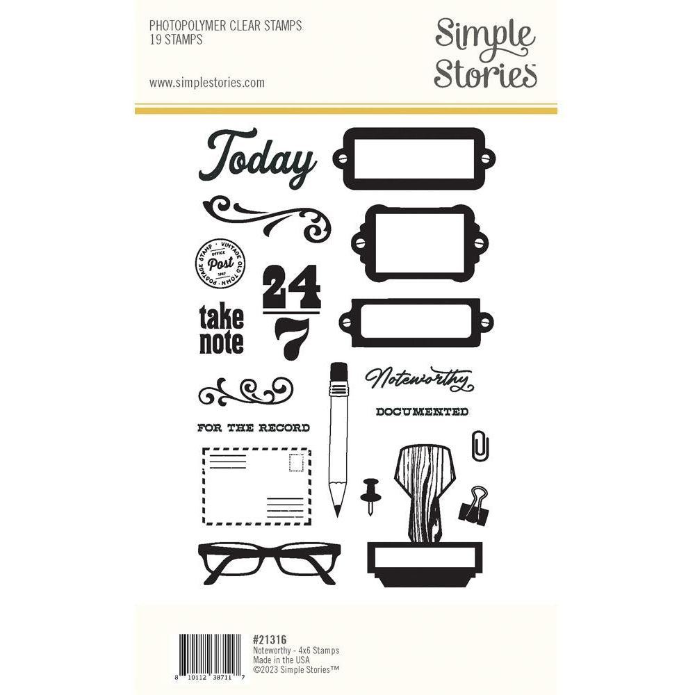 Simple Stories Noteworthy Clear Stamps 21316 Back Of Packaging View