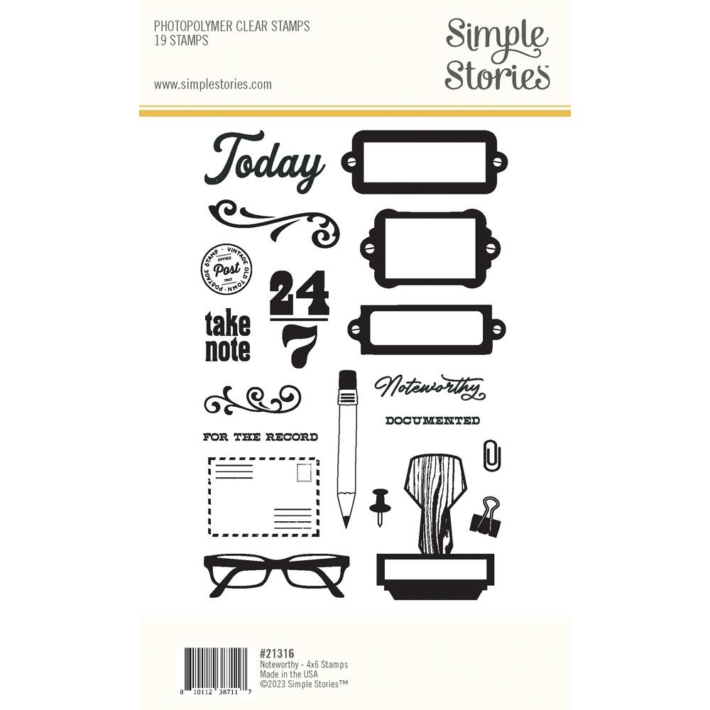 Simple Stories Noteworthy Clear Stamps 21316 Back Of Packaging View