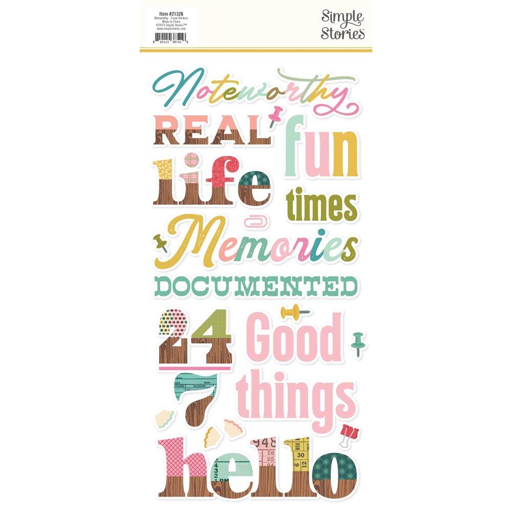 Simple Stories Noteworthy Foam Stickers 21326 Back of Product View