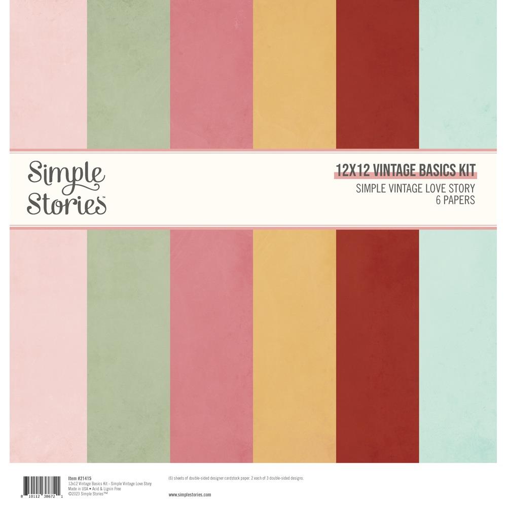Simple Stories Vintage Love Story 12 x 12 Basics Kit 21415