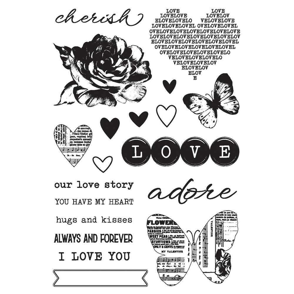Simple Stories Vintage Love Story Clear Stamps 21420 Detailed Product View