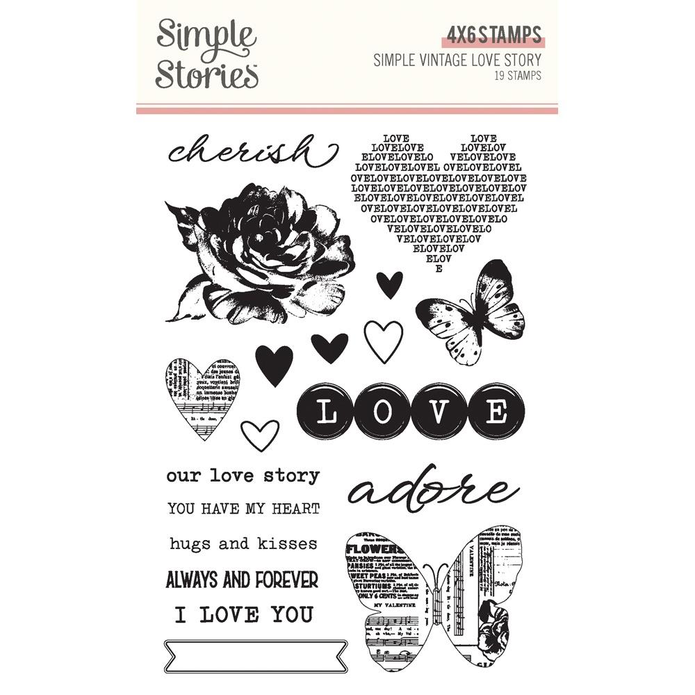 Simple Stories Vintage Love Story Clear Stamps 21420