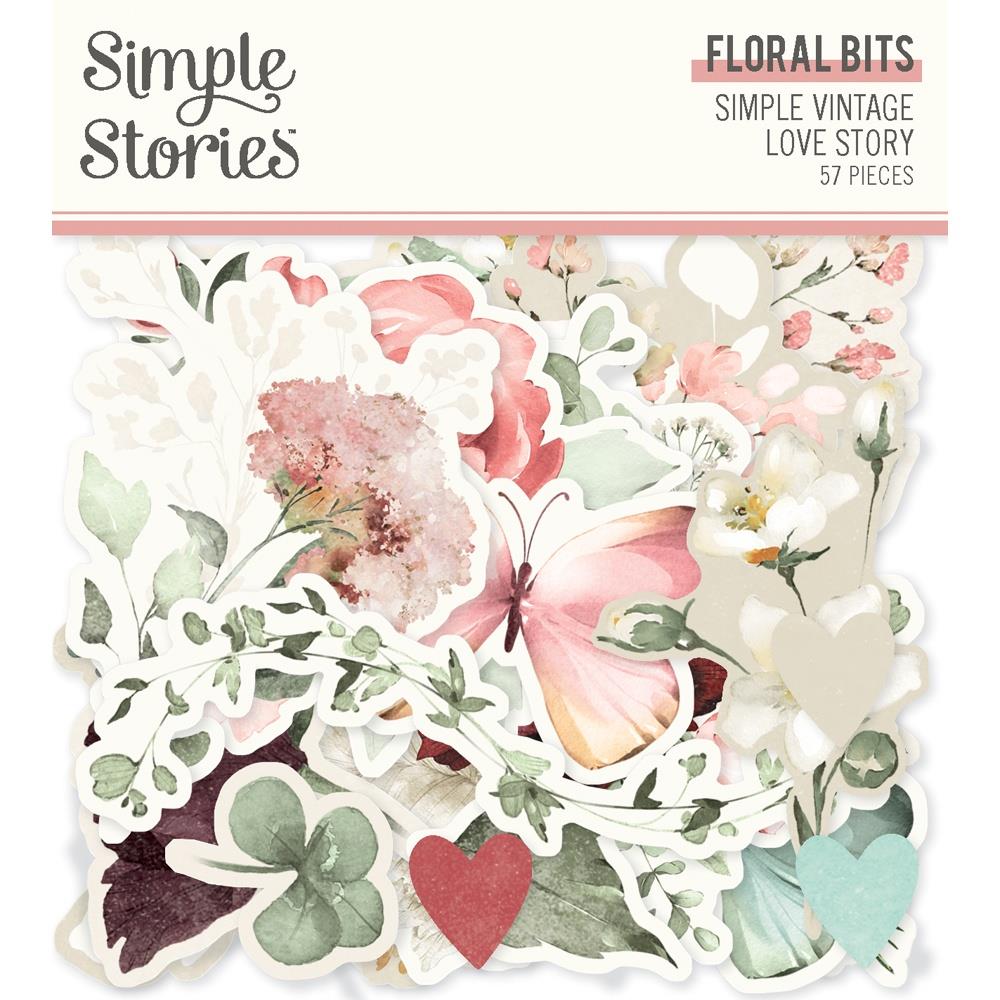 Simple Stories Vintage Love Story Floral Bits And Pieces 21423