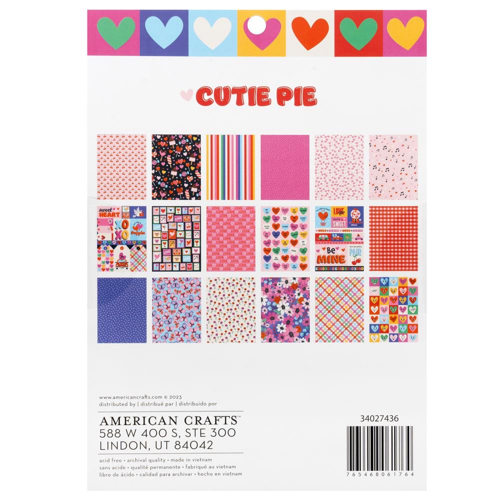 American Crafts Cutie Pie 6 x 8 Paper Pad 34027436 backer