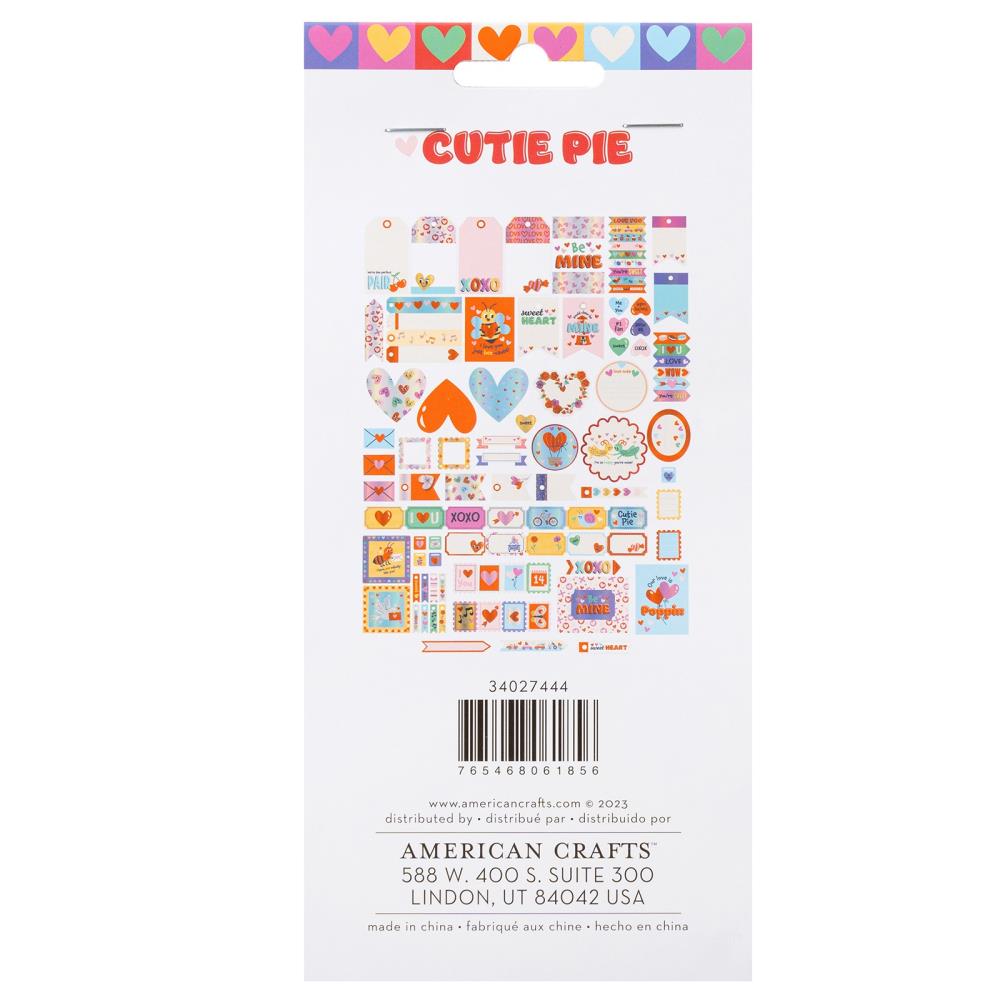 American Crafts Cutie Pie Journaling Ephemera Pack 34027444 backer