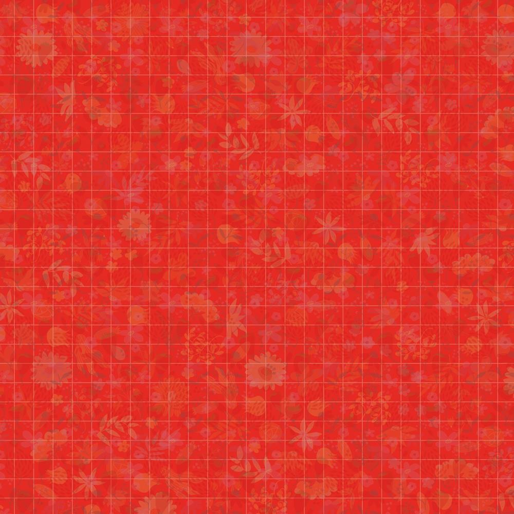 Crafter's Companion Ditsy Floral 12 x 12 Paper Pad cc-pad12-difl Red Grid Floral Layout