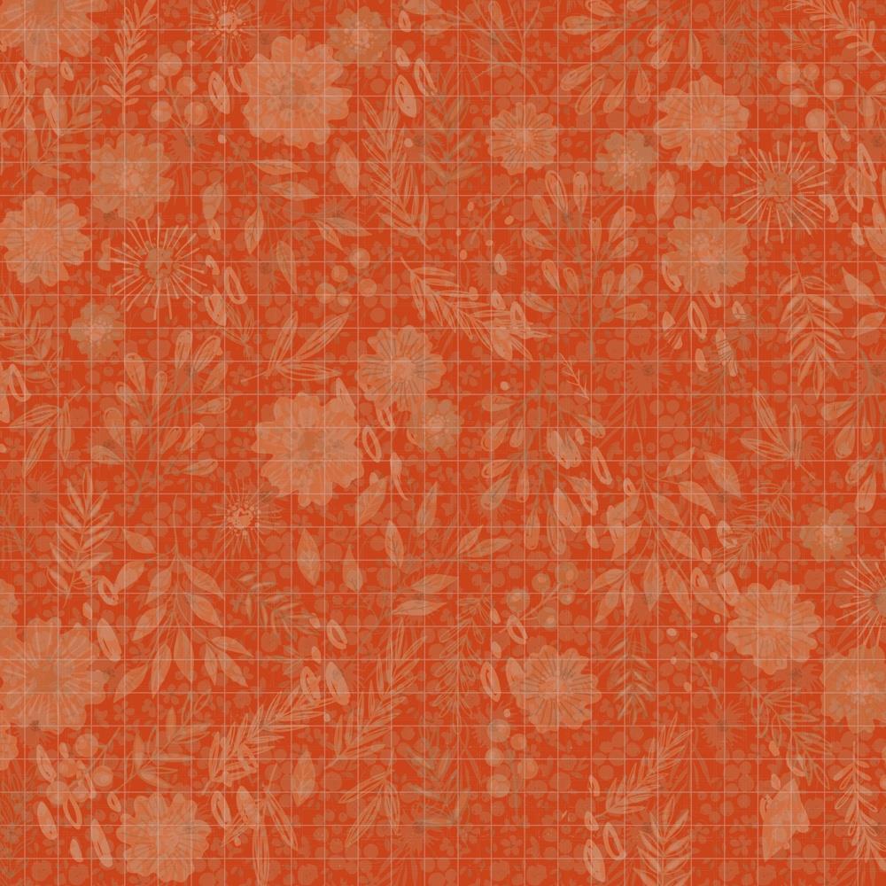 Crafter's Companion Ditsy Floral 12 x 12 Paper Pad cc-pad12-difl Orange Grid Floral Layout