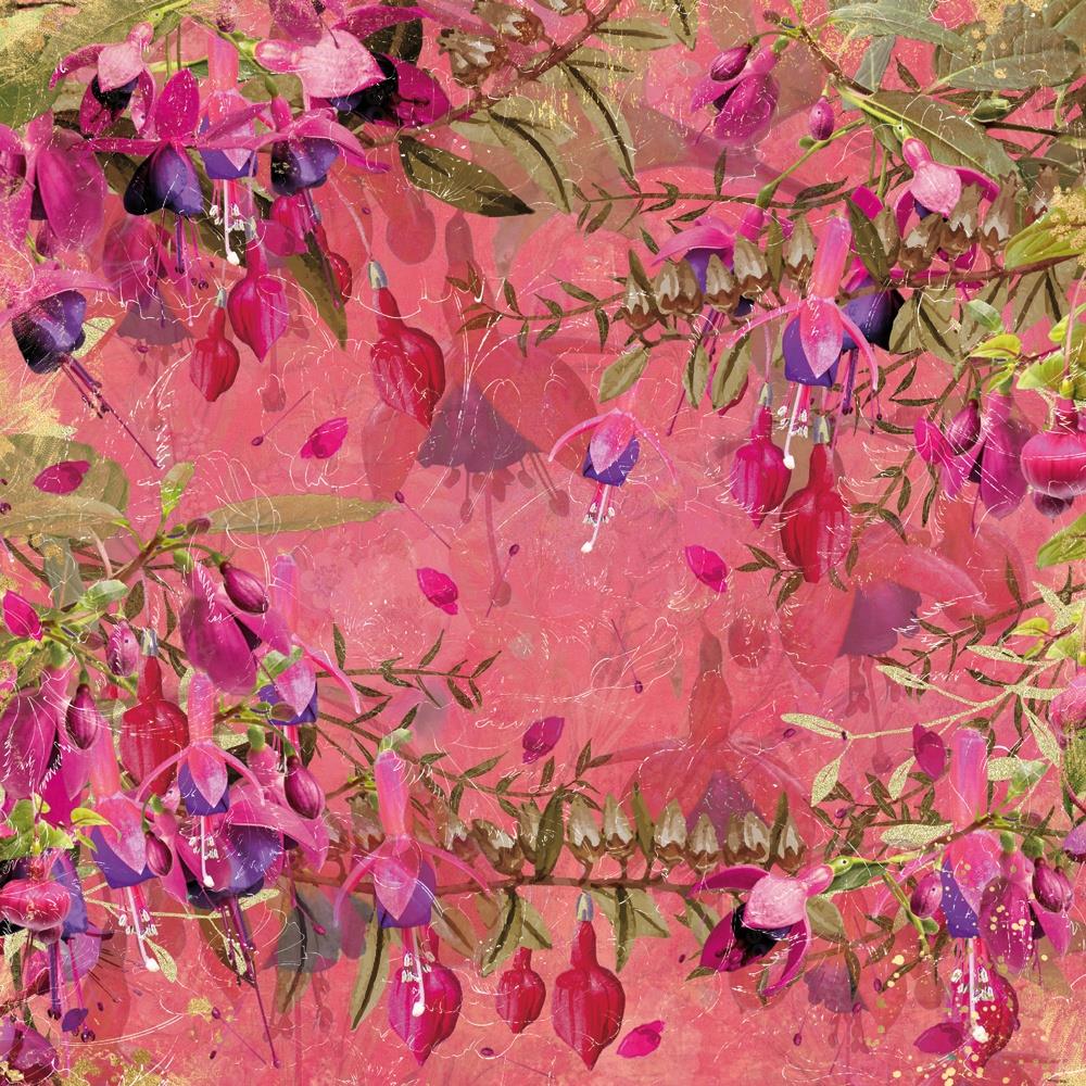 Crafter's Companion Fabulous Fuchsia 8 x 8 Vellum Pad nga-ff-velpad8 Spring Flower Scene