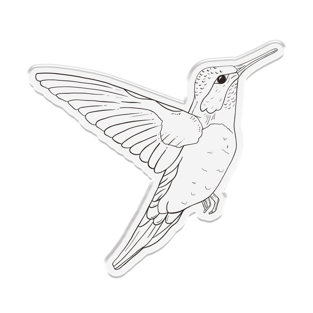 Crafter's Companion Majestic Hummingbird Stamp And Die Set nga-ff-std-mhum Detailed Stamp Image
