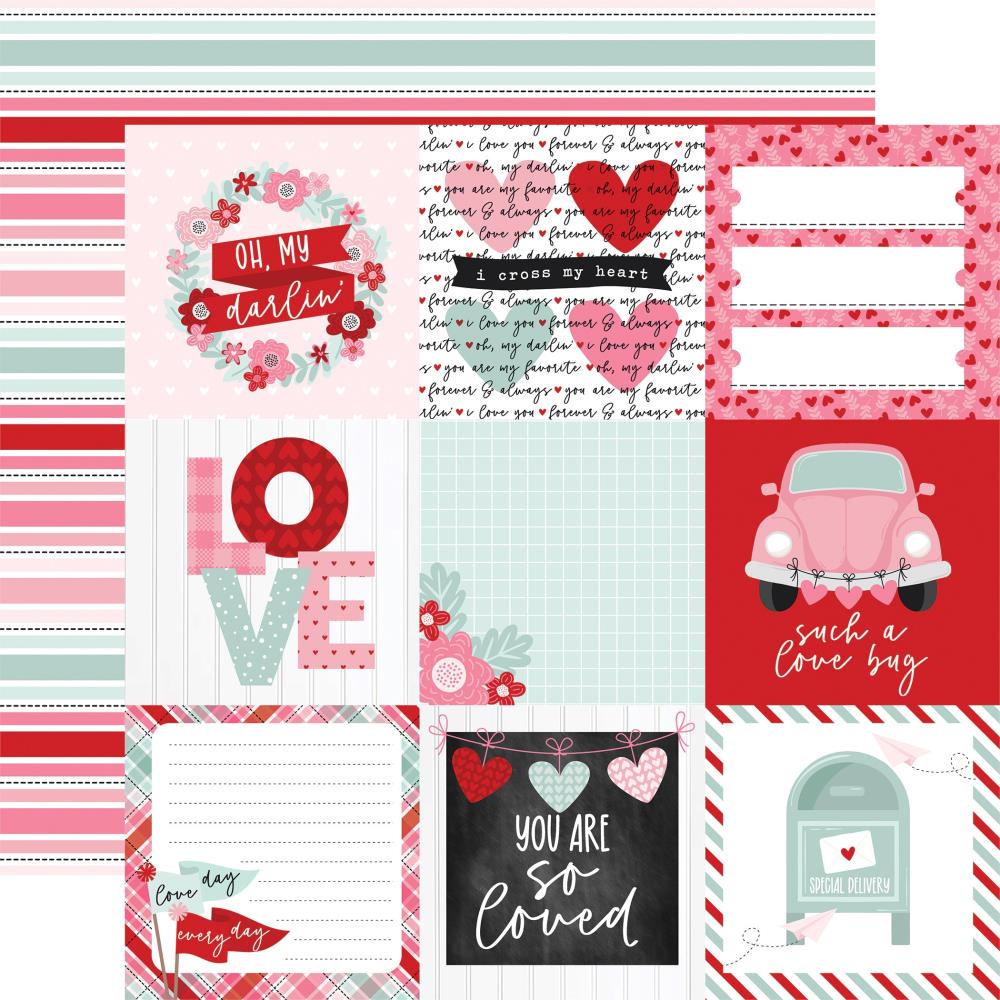 Echo Park Love Notes 12 x 12 Collection Kit ln344016 4X4 Journaling Cards