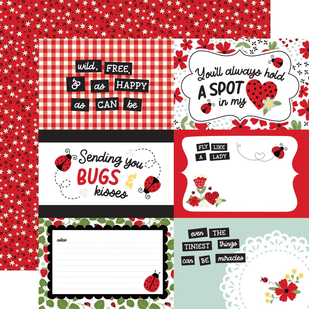 Echo Park Little Ladybug 12 x 12 Collection Kit llb347016 6X4 Journaling Cards