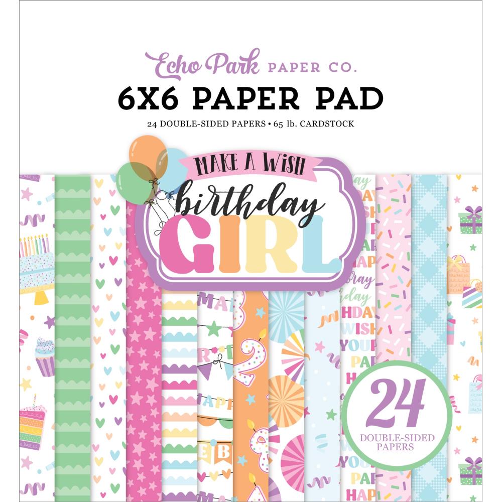 Echo Park Make A Wish Birthday Girl 6 x 6 Paper Pad mwg349023