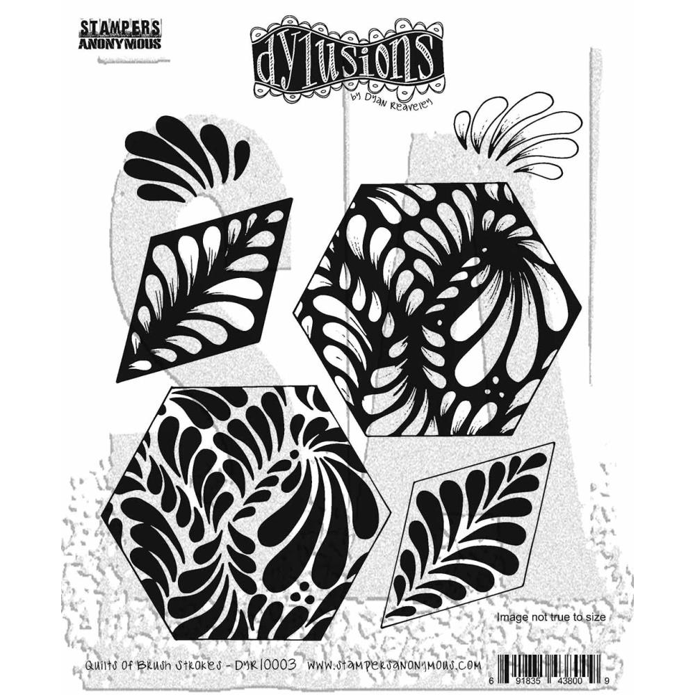 Dyan Reaveley Quilts of Brush Strokes Cling Stamp Set Dylusions dyr10003