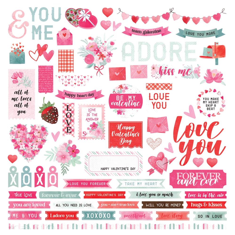 PhotoPlay Smitten 12 x 12 Collection Kit smi4346 Cardstock Stickers