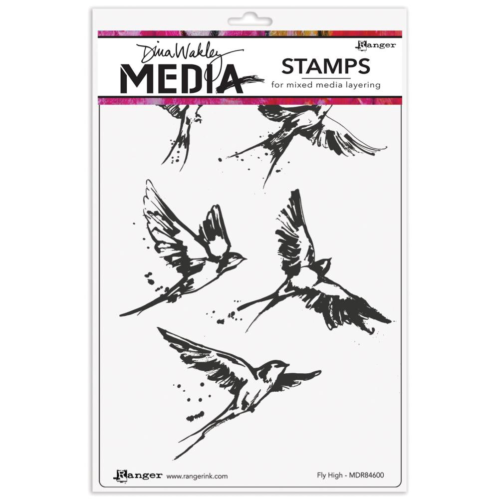 Dina Wakley Fly High Media Cling Rubber Stamps mdr84600