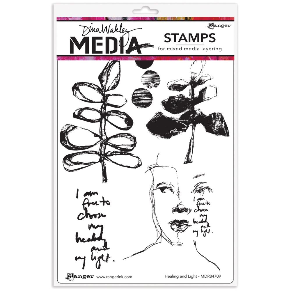 Dina Wakley Healing and Light Media Cling Rubber Stamps mdr84709