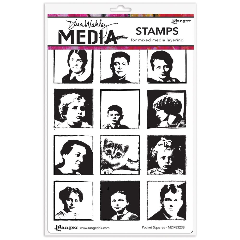 Dina Wakley Pocket Squares Media Cling Rubber Stamps mdr83238
