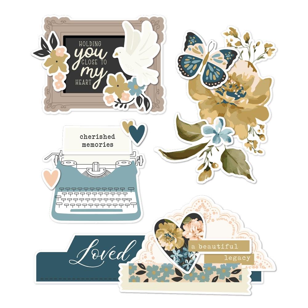 Simple Stories Remember Layered Chipboard 21523 Typewriter and Frame Images