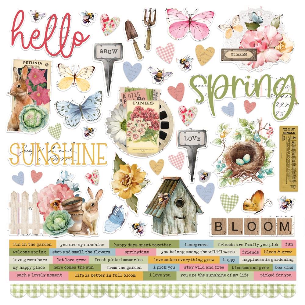 Simple Stories Vintage Spring Garden 12 x 12 Collection Kit 21700 Cardstock Stickers