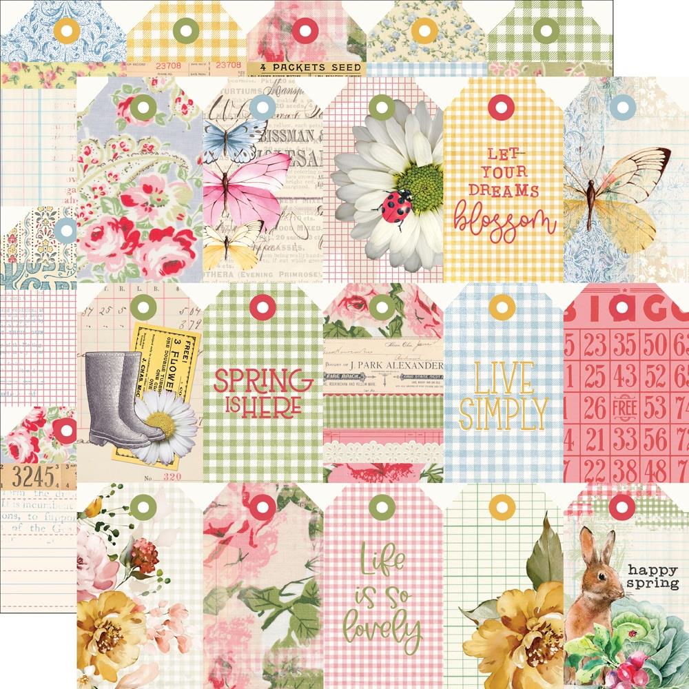 Simple Stories Vintage Spring Garden 12 x 12 Collection Kit 21700 Tag Elements
