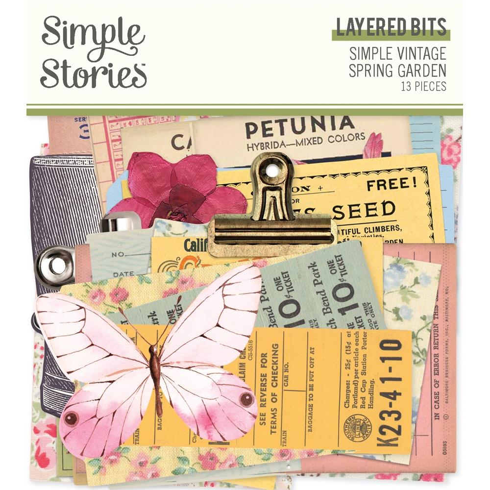 Simple Stories Vintage Spring Garden Layered Bits And Pieces 21726