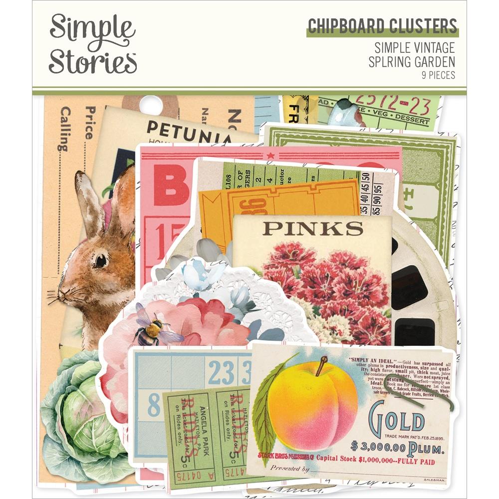 Simple Stories Vintage Spring Garden Chipboard Clusters 21730