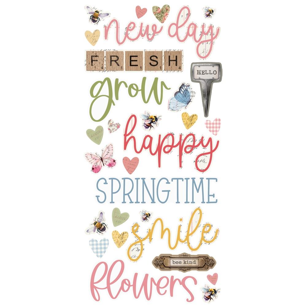 Simple Stories Vintage Spring Garden Foam Stickers 21731 Detailed Product View