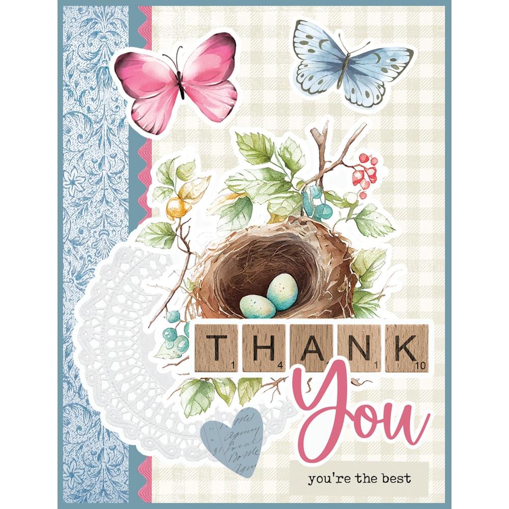 Simple Stories Vintage Spring Garden Card Kit 21739 Thank You Card