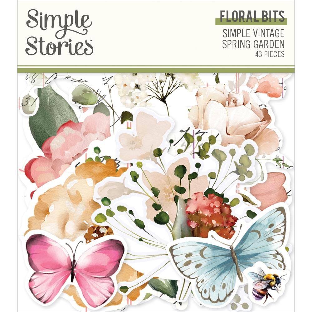 Simple Stories Vintage Spring Garden Floral Bits And Pieces 21740