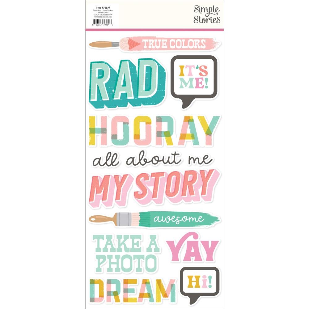 Simple Stories True Colors Foam Stickers 21825 Back Of Packaging View