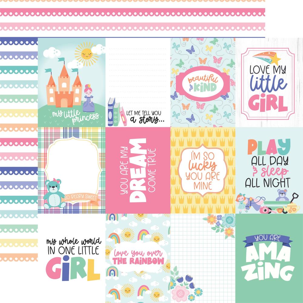 Echo Park My Little Girl 12 x 12 Collection Kit mlg358016 3X4 Journaling Cards