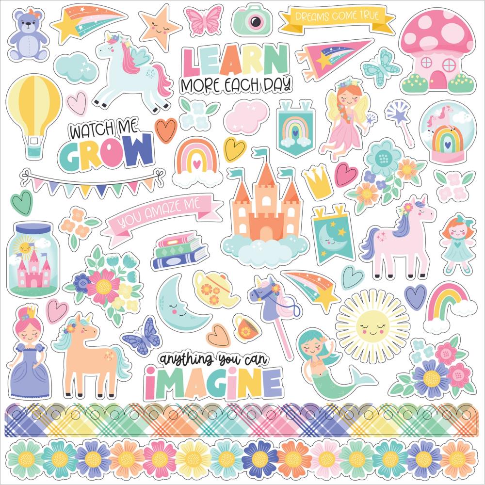Echo Park My Little Girl 12 x 12 Collection Kit mlg358016 Cardstock Stickers