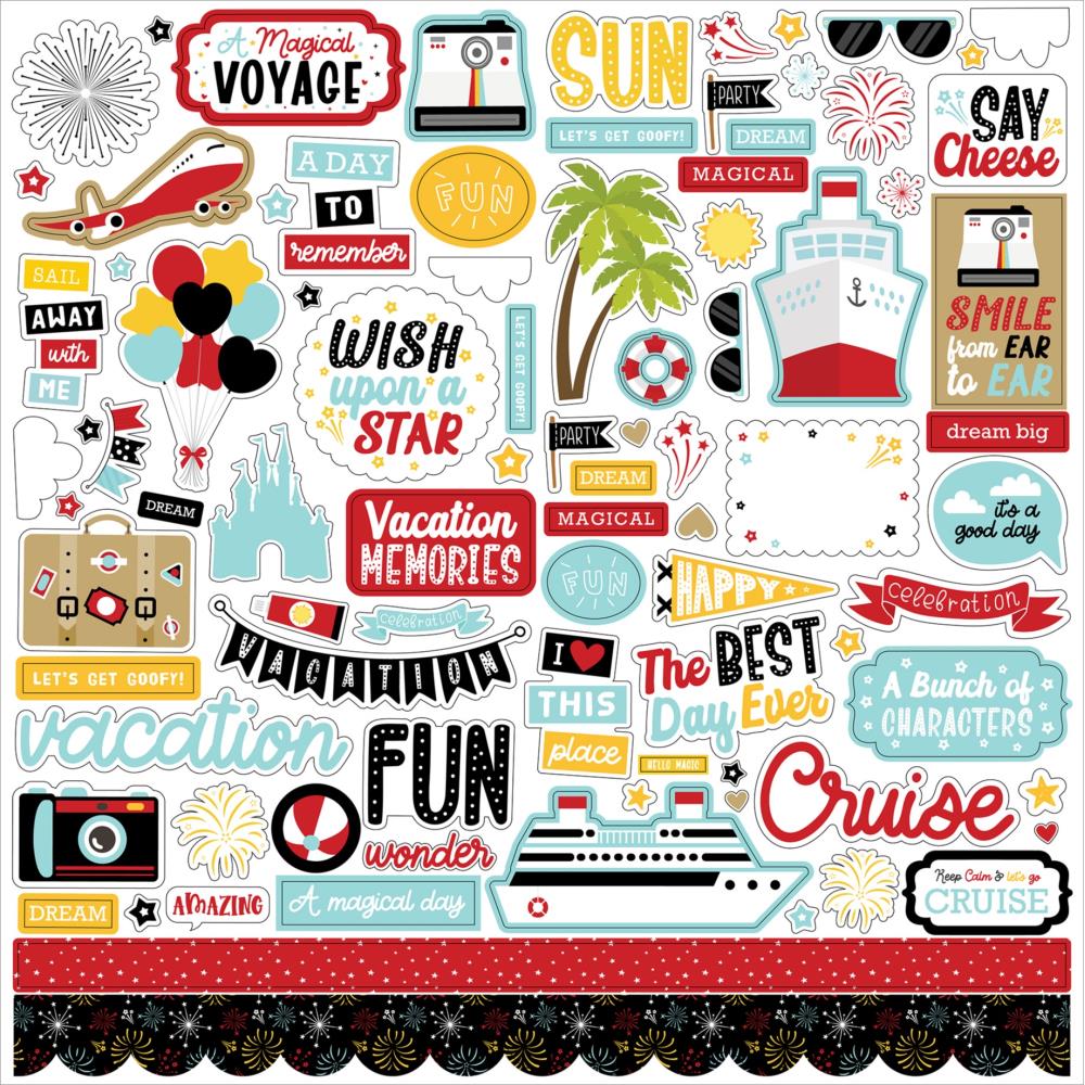 Echo Park A Magical Voyage 12 x 12 Collection Kit amv359016 Cardstock Stickers