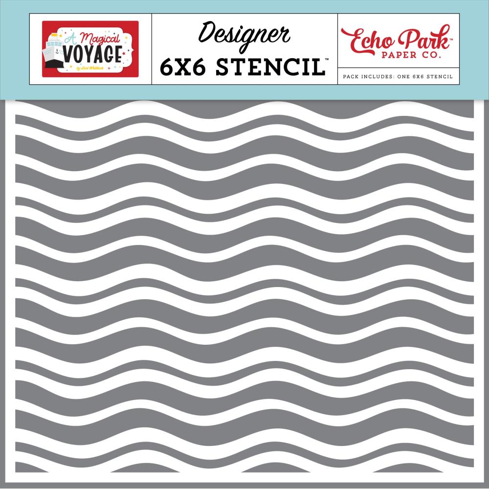 Echo Park Sea Waves 6 x 6 Stencil amv359035